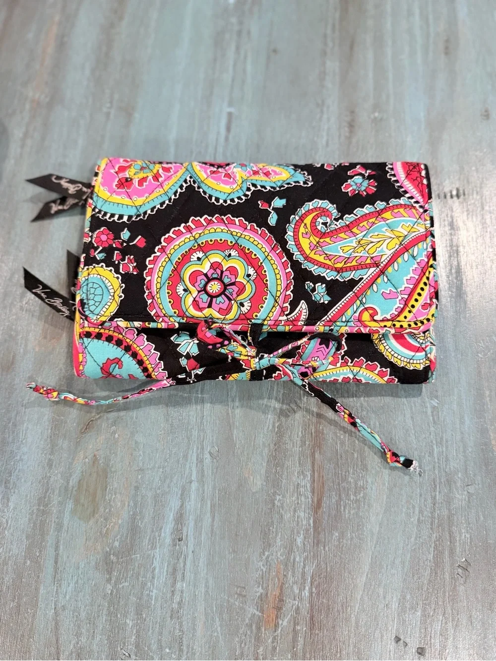 Vera Bradley Travel Jewelry Organizer Roll Colorful Paisley